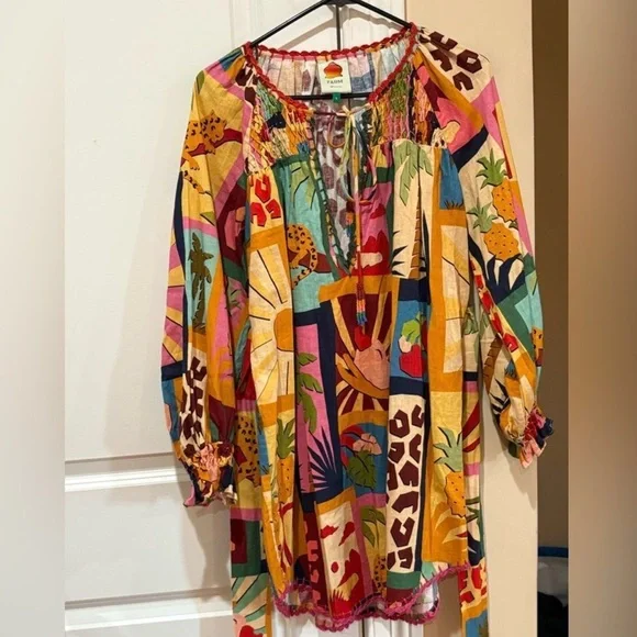 FARM RIO V-Neck Belted Mini Dress - Picture 6 of 6